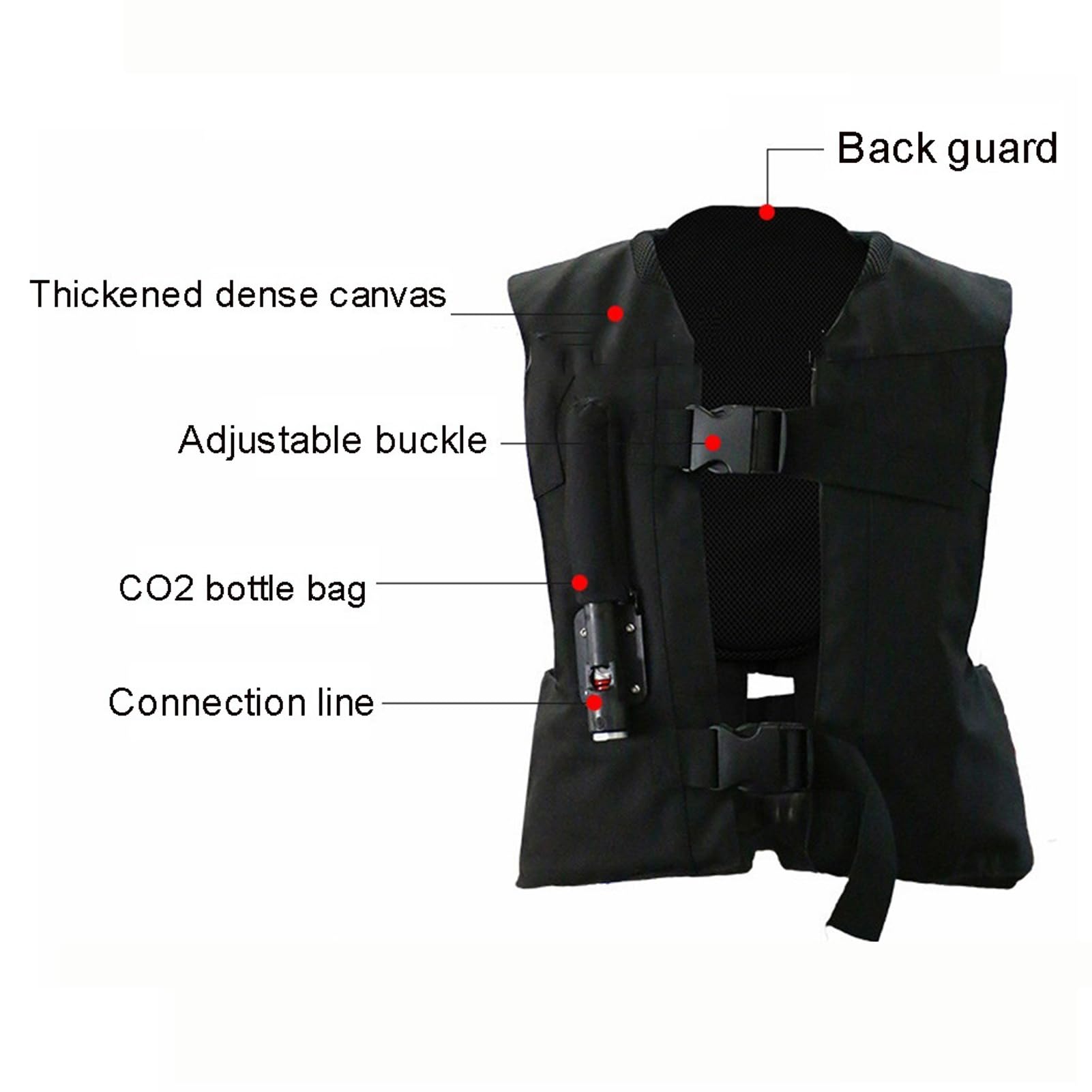Chaleco de equitación con airbag reutilizable for hombres, mujeres y jóvenes, 0.1S, con protección for cuello, coxis, pecho y espalda.