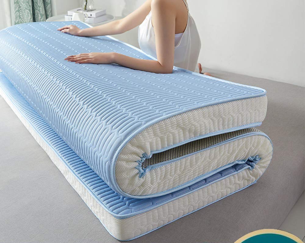 Folding Latex Tatami Mattress,Thick Breathable High Elasticity Japanese Futon Sleeping Floor Pad - For Living Room Bedroom Mat,E-Full