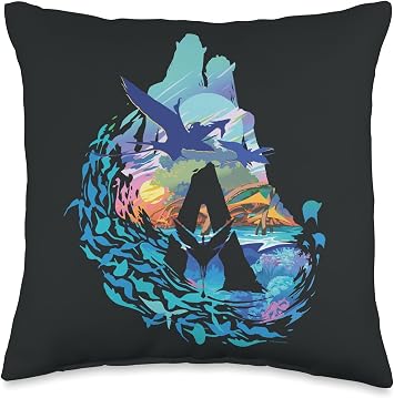 Avatar The Way of Water Above and Below the Waves Throw Pillow