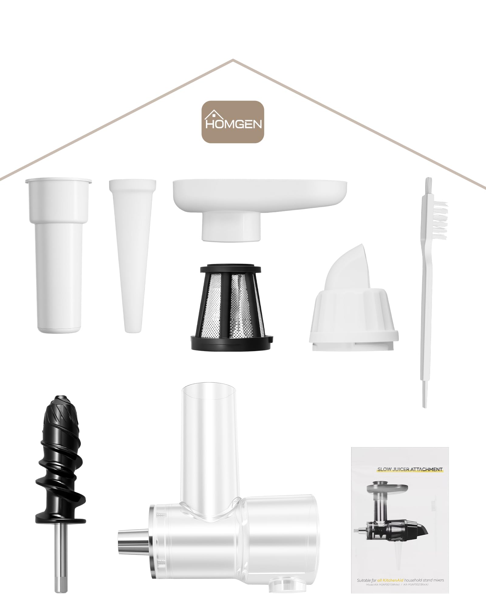 HOMGEN Nasadka do sokowirówki do miksera stojącego KitchenAid