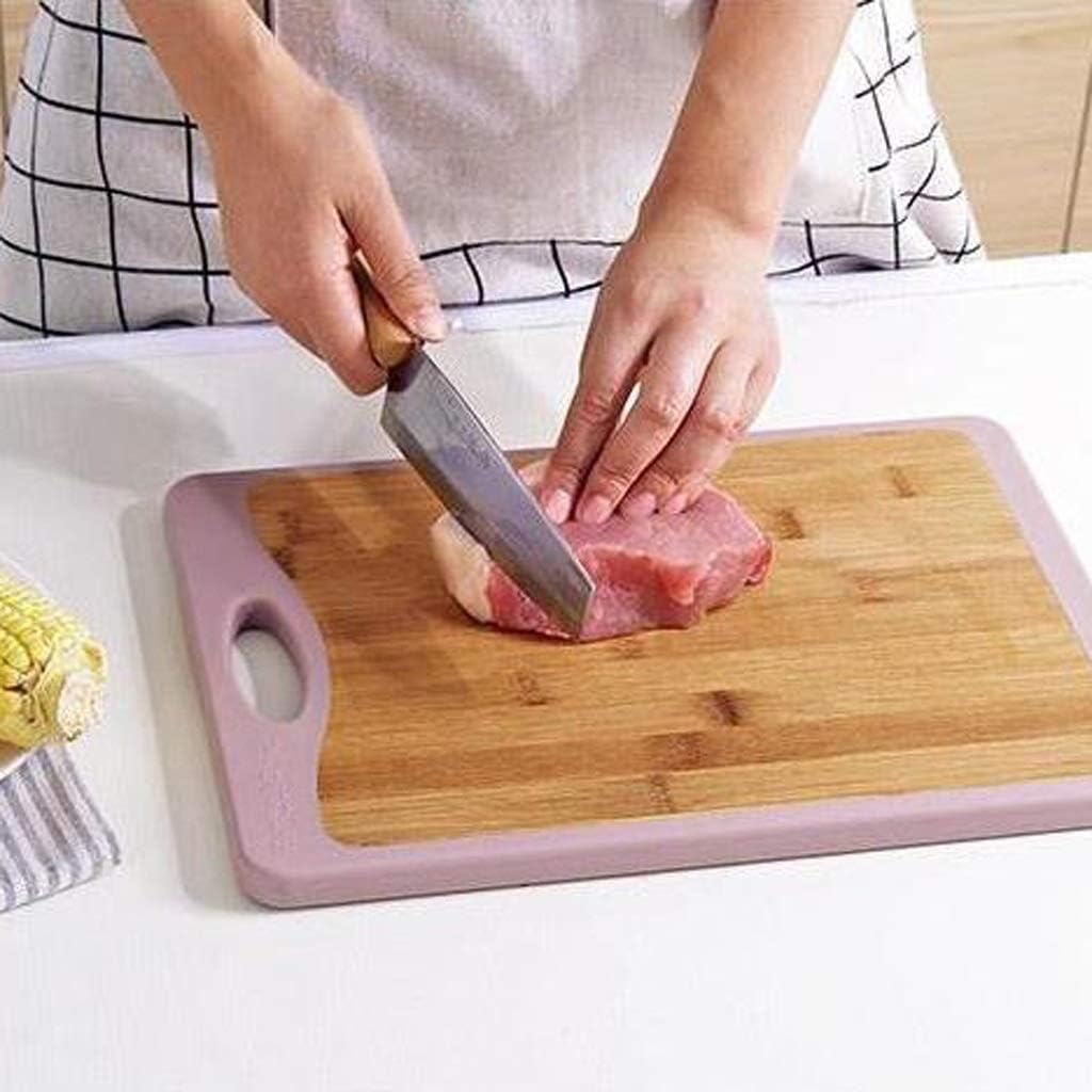 Reversible Bamboo Cutting Board for Kitchen/Fruit Cutting Board/Complementary Food Board-Two Materials On Both Sides (Color : LARGE-15.7x11.8x0.6in) (Large 15.7x11.8x0.6in)