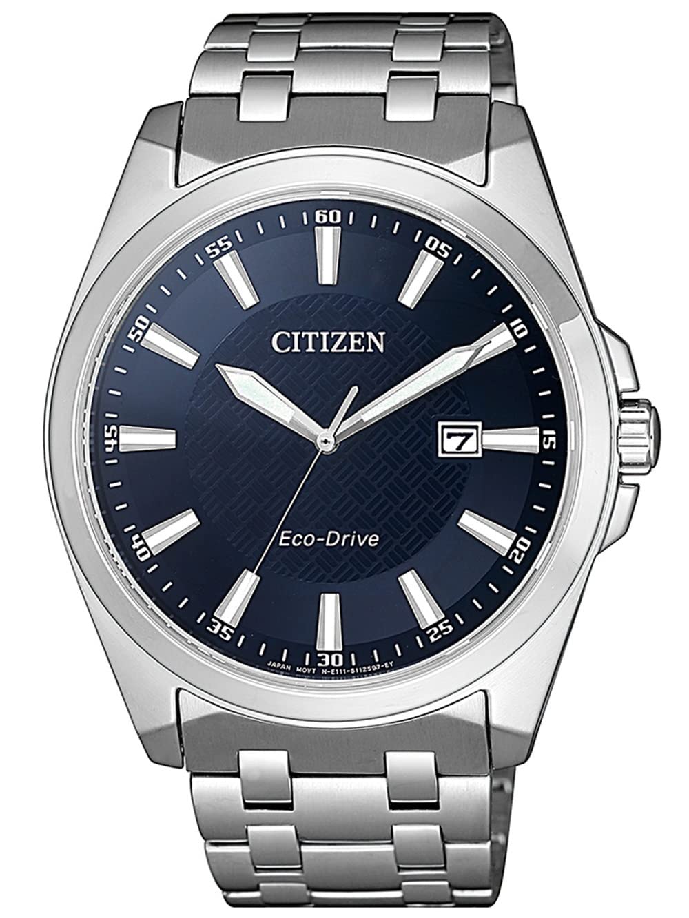 Citizen Herren Analog Eco-Drive Armbanduhr Silver Blue