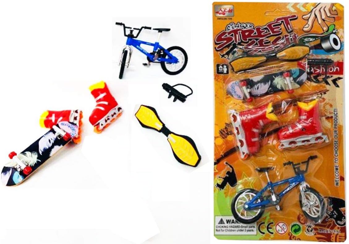 6Pcs Party Favors Educational Finger Toy Mini Finger Sports Skateboards/Bikes/Swing Board / Lock / Skate Boot Children Gift Set