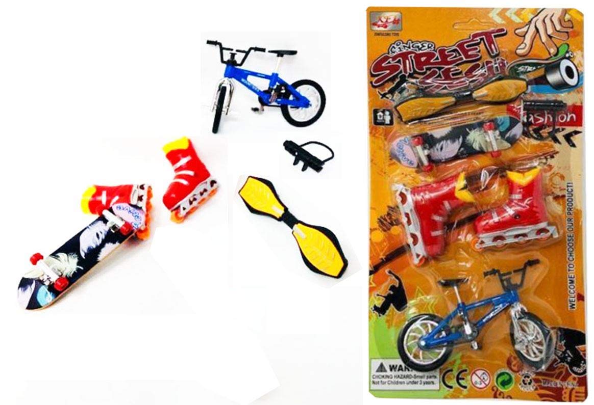 6Pcs Party Favors Educational Finger Toy Mini Finger Sports Skateboards/Bikes/Swing Board / Lock / Skate Boot Children Gift Set