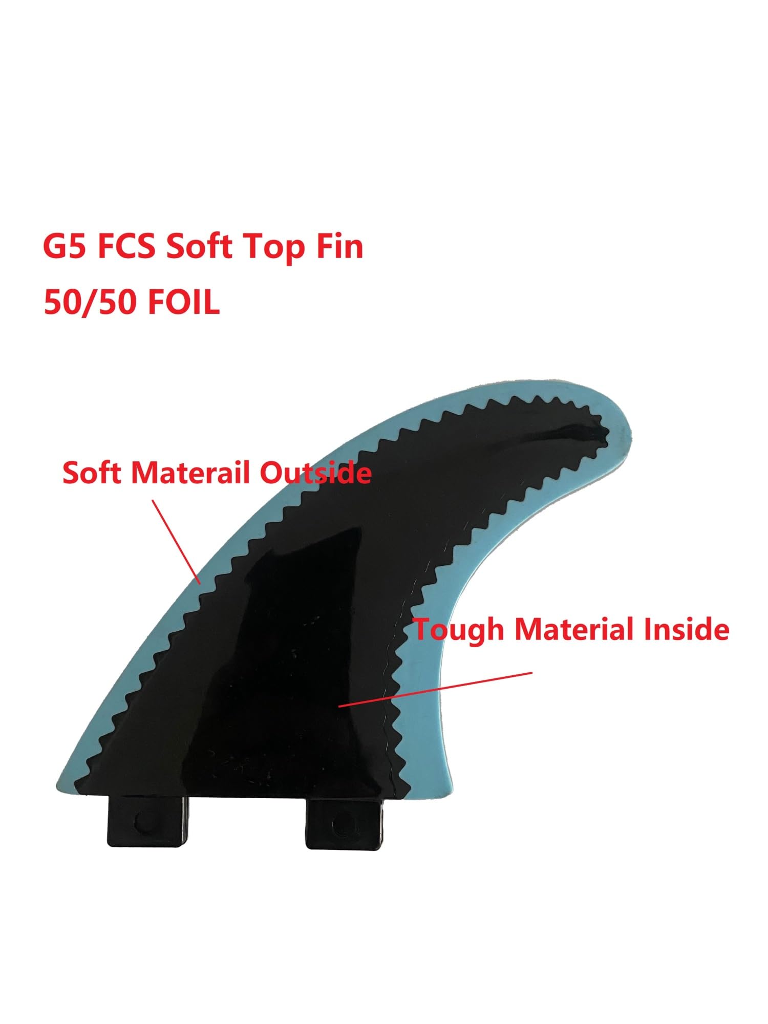 Quillas de Tabla de Surf G5 Soft Top, Accesorio Sup de lámina 50/50, quilla de Surf, quilla de Tabla de Paddle Surf(3 Pcs Blue Fins)