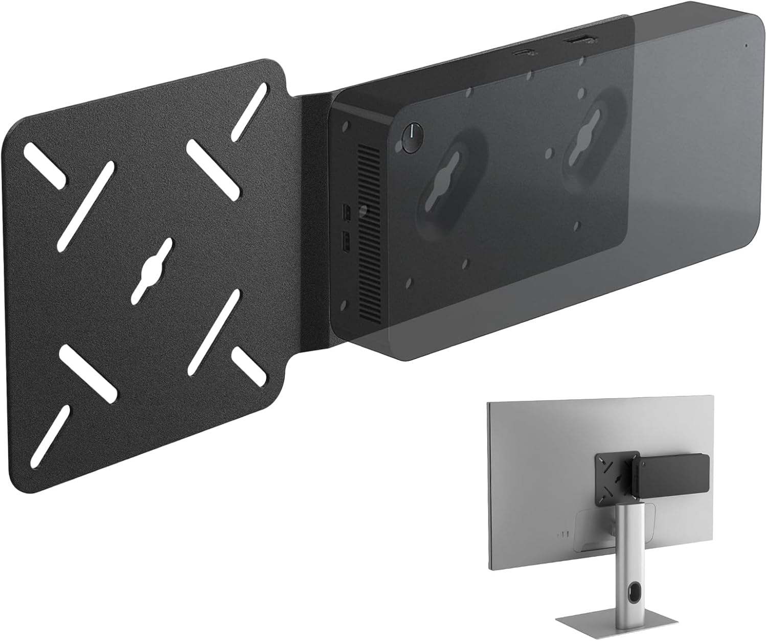 Metal VESA Mount Plate for Dell WD25 SD25 Series Dock | Sturdy Docking Station Holder, Compatible with UD22 WD19 WD19S WD22TB4 WD19TBS, Under Desk/Monitor Back Mount