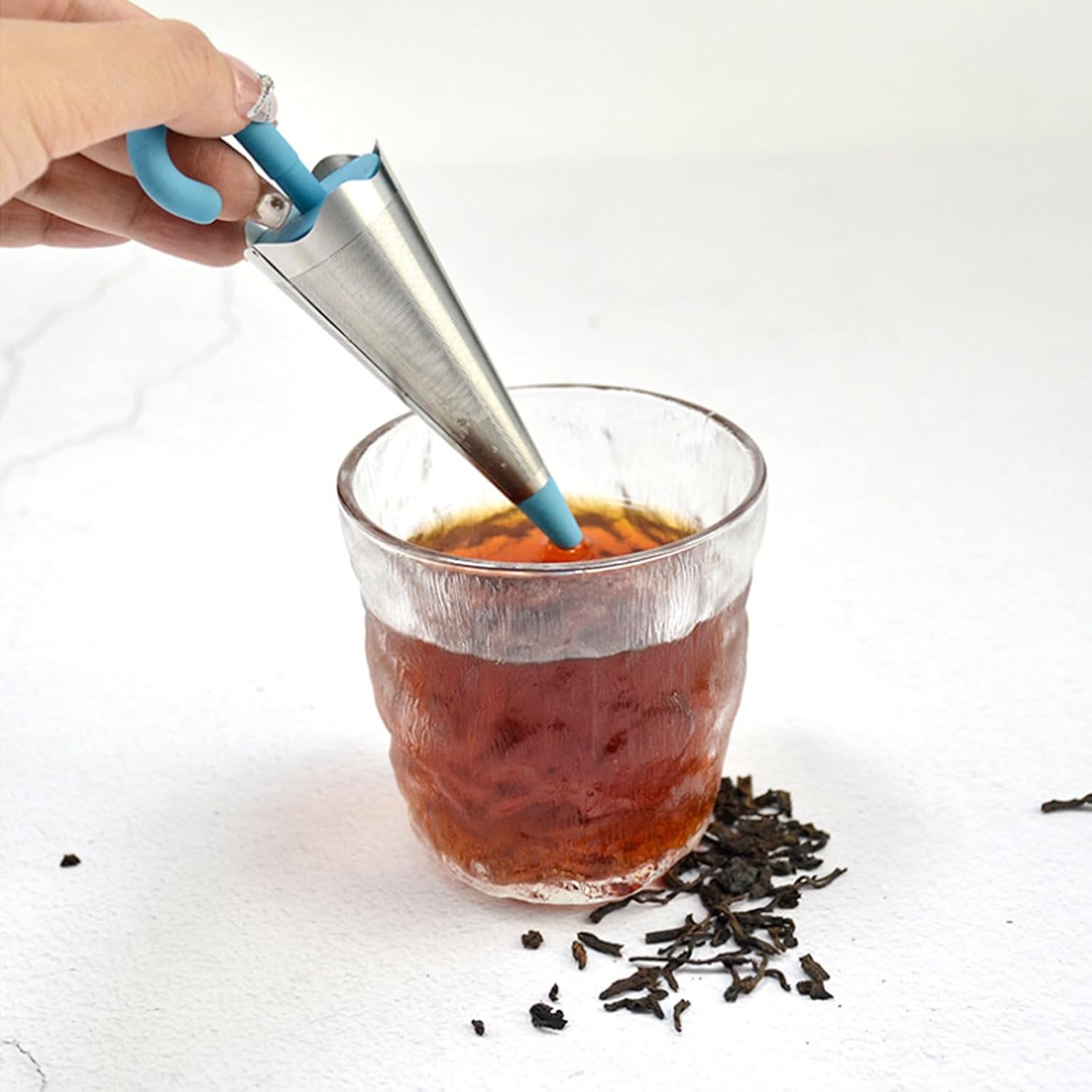 Pack of 2 Umbrella Tea Strainers, Tea Strainer for Loose Tea Bags, Tea Filter Stainless Steel, Tea Infuser for Loose Tea for Tea Lovers, Friends and Family (Blue, Green)