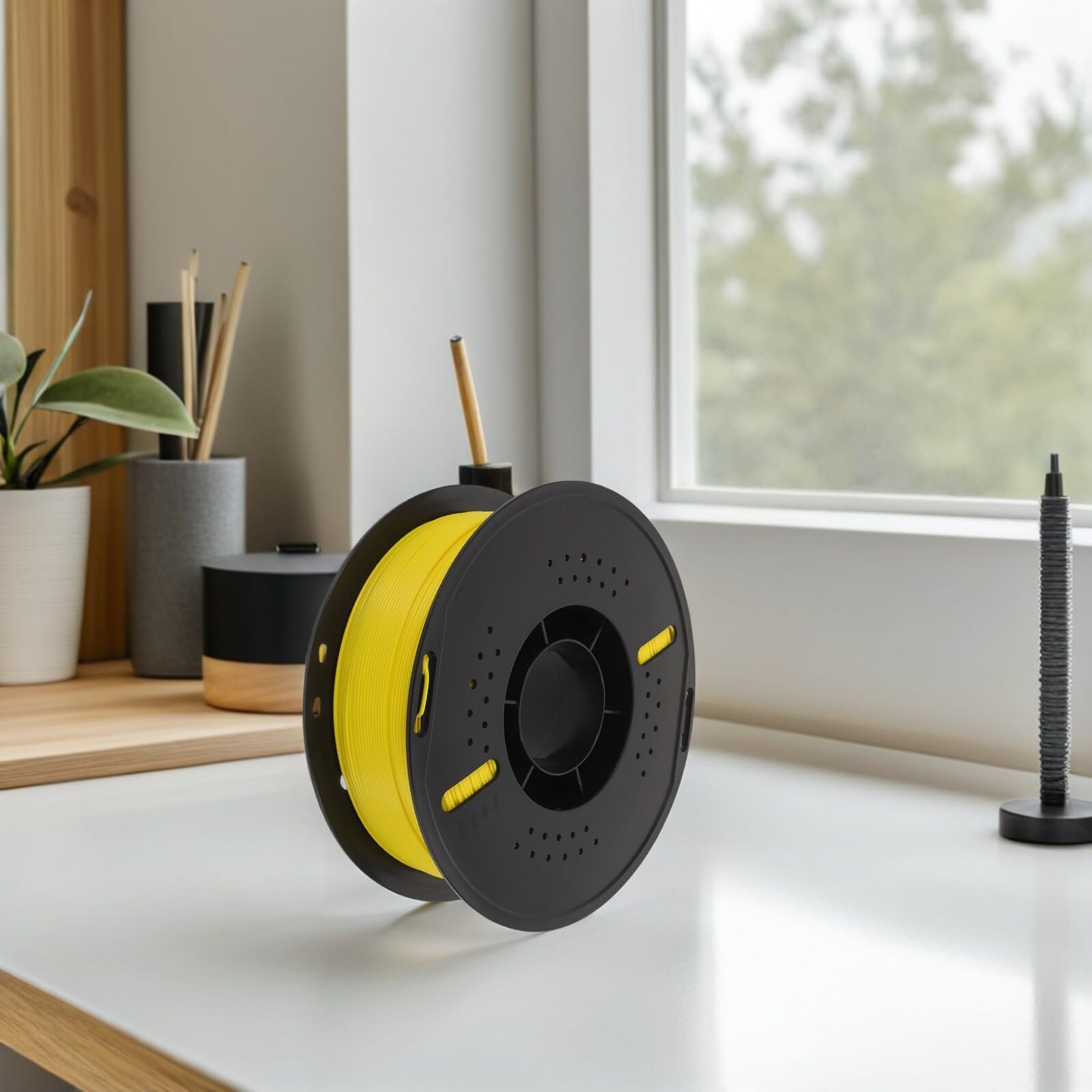 NOLITOY Pla Filament 175mm Gelb Spule für 3D Drucker und Druckstifte Präzise Formgebung Gleichmäßige Extrusion Kompatibel für Selbstgemacht Modelle und Bastelprojekte