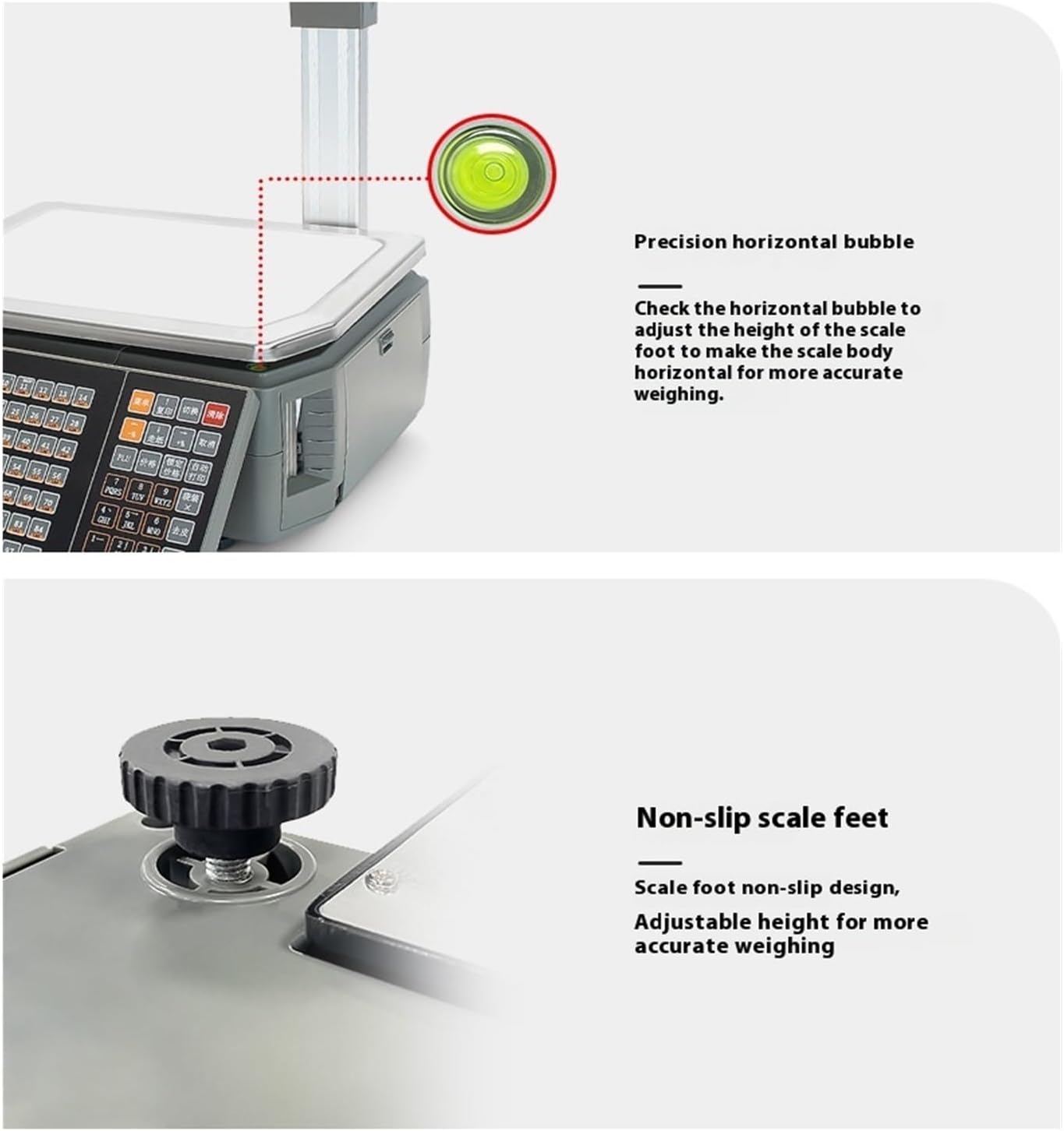 LS6E Cash Register Scale High Precision, Barcode Scale with Printed Ticket Supermarket Coding Fruit Price Scale Electronic Scale,