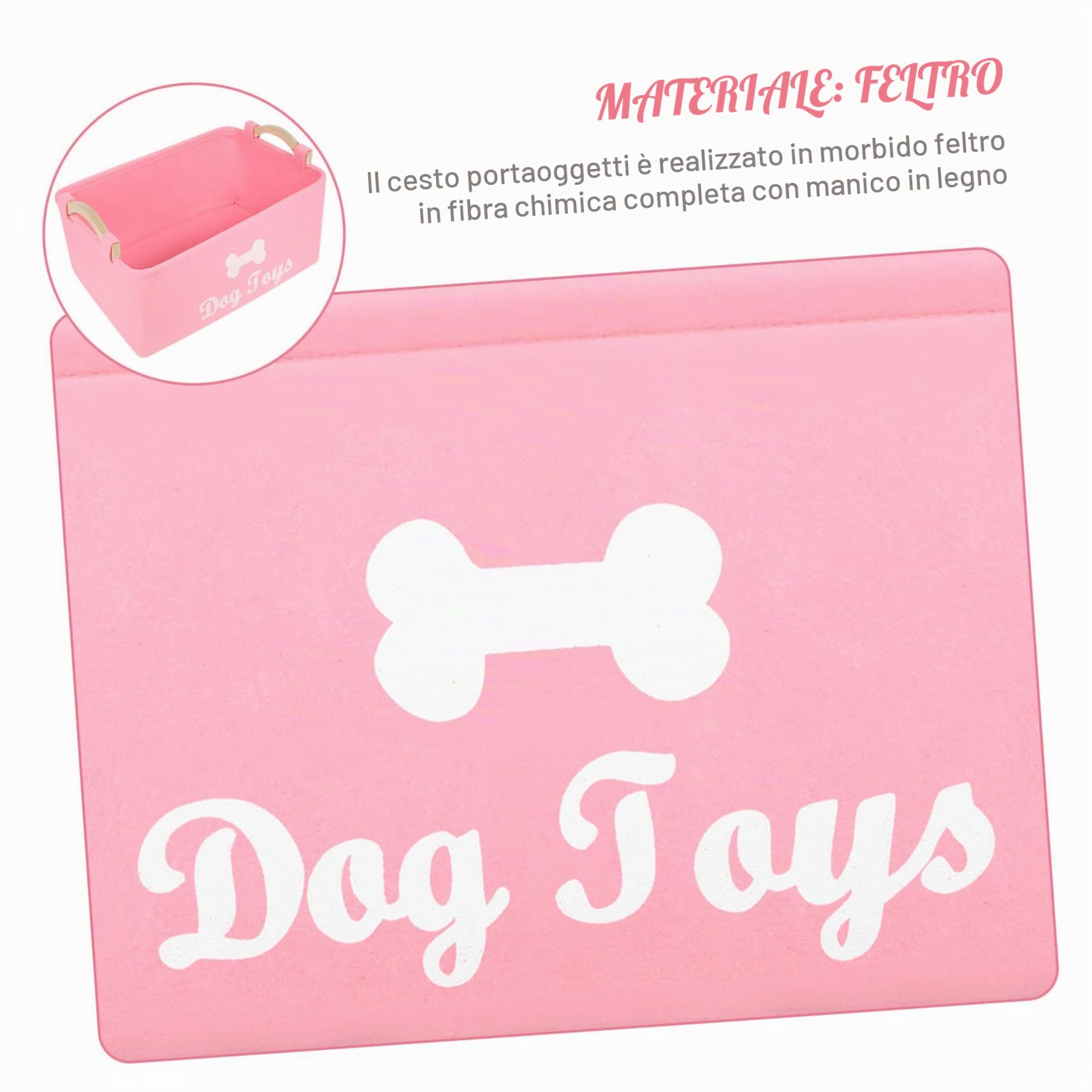 Scatola Cassetta Dei Giocattoli Per Animali Domestici Cesto Giocattolo Per Cani Cestino Dei Giochi Per Cani Organizzatore Peluche Cose Cane Scaffali Di Legno Rosa