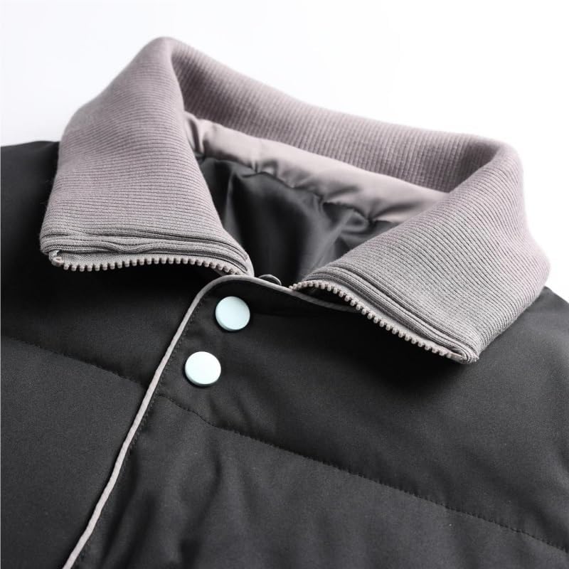 Retro Lapel Cotton Padded Jacket Thick Loose for Both Men Women