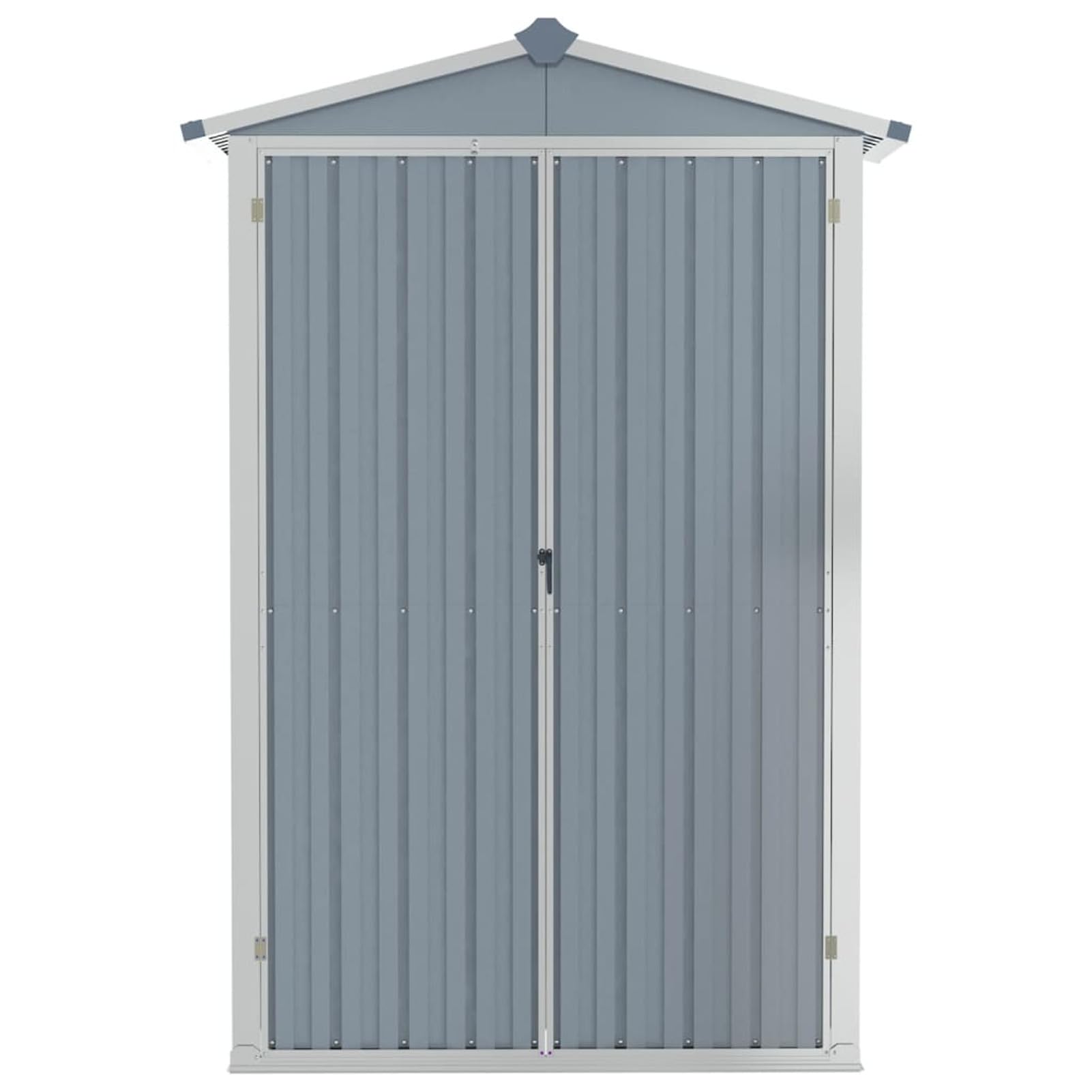 Cobertizo de jardín Acero galvanizado Gris 116x45x175 cm Cobertizos De Almacenamiento