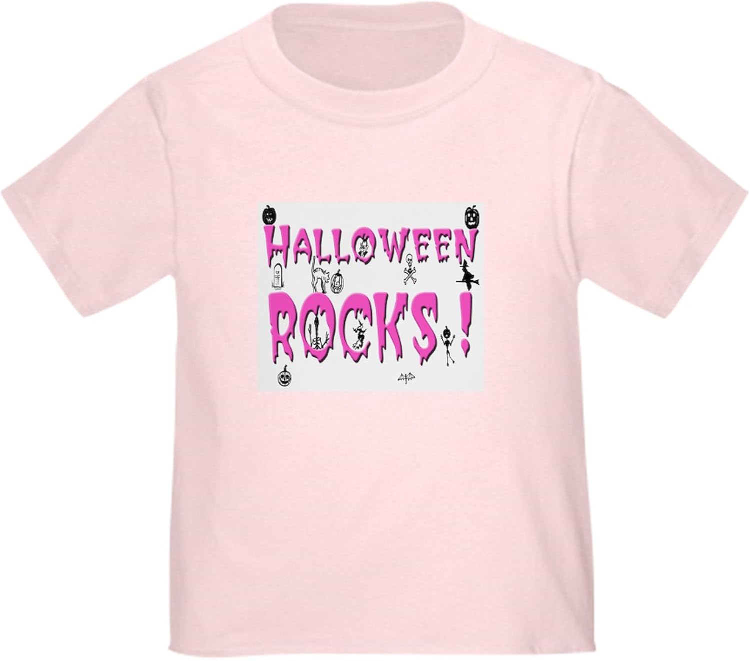 CafePress Halloween Rocks ! Toddler T Shirt Cute Toddler Graphic Tee, 100% Cotton