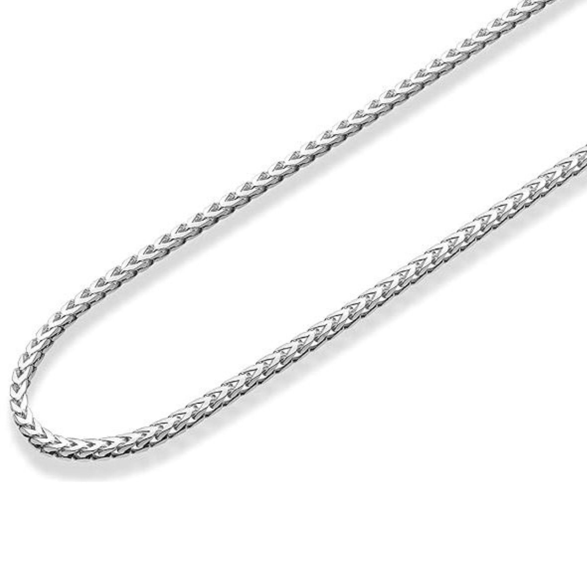 QUADRI Catena in Argento 925 per Uomo e Donna | Collana a maglie Franco di fabbricazione italiana | Catena in Argento per Uomo e Donna | Finitura SILVER PLUS antiossidante | 51–56–61 cm