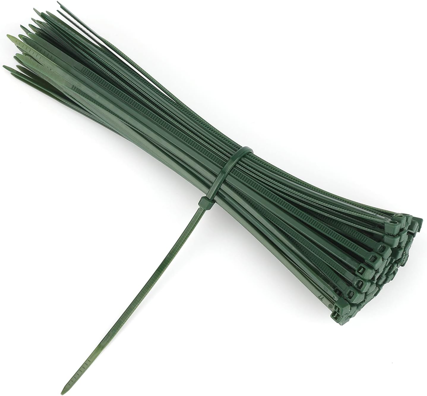 KINGLAKE 100 Pcs 3mm Dark Green Nylon Garden Cable Zip Ties Self Locking Cable Ties Twist Ties 6"