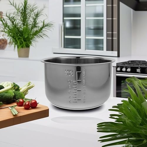 Miniatura 5 de Luxshiny Olla de arrocera interior de 5 l 5.5 in antiadherente olla de cocina de acero inoxidable tazón de sushi olla vaporera tanque interior cubo