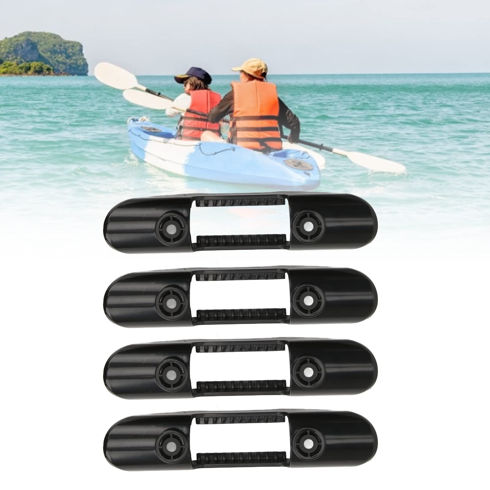 Clip universale in plastica ABS per pagaia da kayak, supporto per pagaie per barche e navi, morsetto per pagaia nero resistente con viti, accessorio sicuro per l’attrezzatura da
