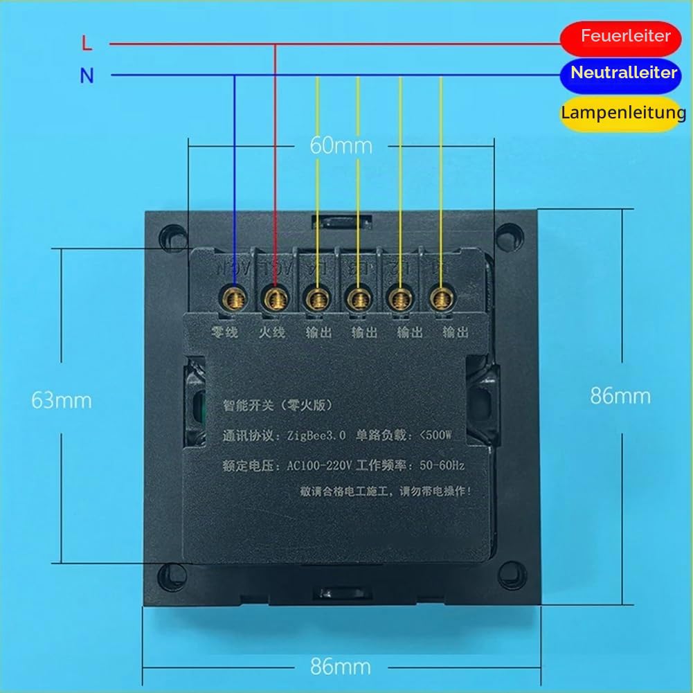 Tuya Zigbee 3,5 Smart Wandschalter Touchscreen 4 Gruppen Schalter 8-Wege Szene Radar Sensor Dimmschalter Smart Home A