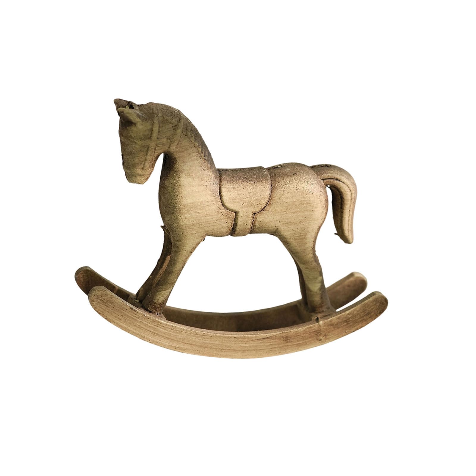 Bnojjellol C Wooden Rocking Horse Miniature Statue Decors Handcrafted Home Ornament For Living Room Study Tabletop Display Wooden Rocking Horse Ornament