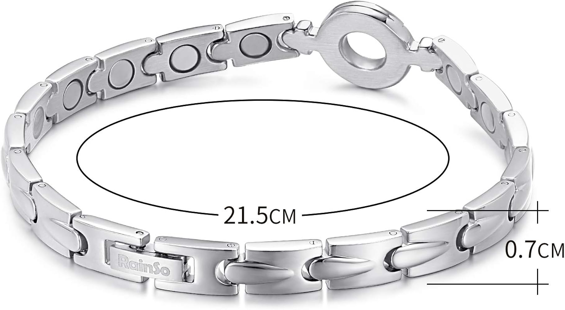 Amazon | RainSoチタン金属磁性ブレスレットレディース磁性