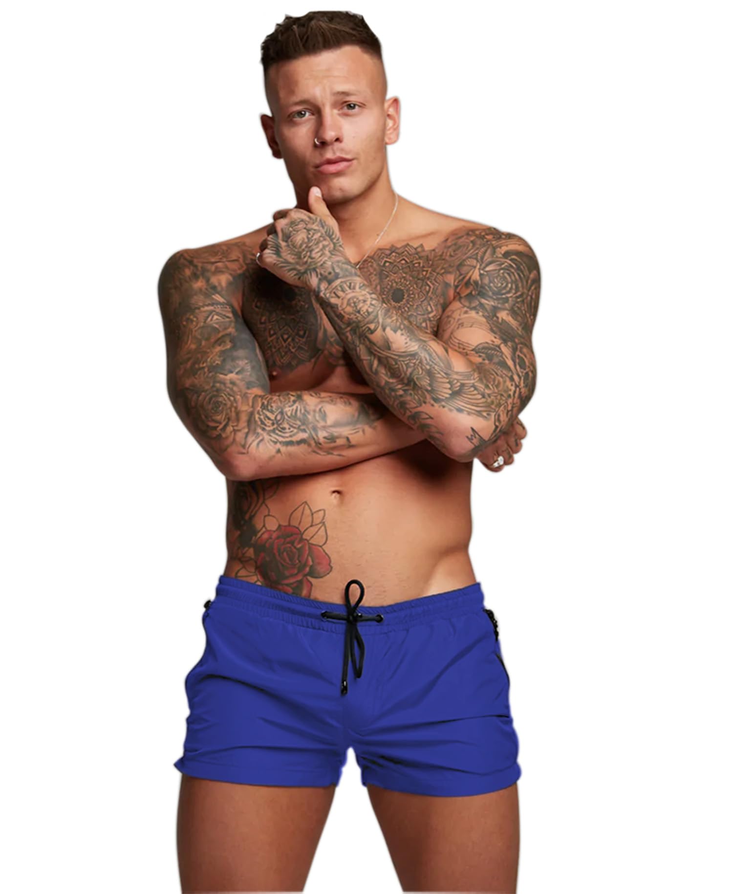 RedqentingMen’s Swim Trunks Quick Dry Swim Shorts Board Shorts with Triangle Mesh Lining