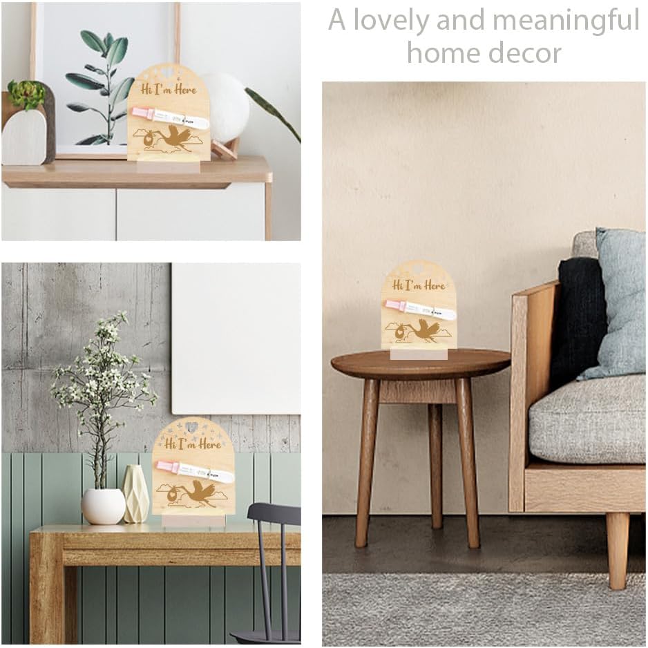 FREEBLOSS Wooden Pregnancy Announcement Sign Pregnancy Announcement for Dad Baby Reveal Ideas for Husband Hi Daddy Baby Keepsake Wooden Sign for New Dad, Bird with Gift - Image 5