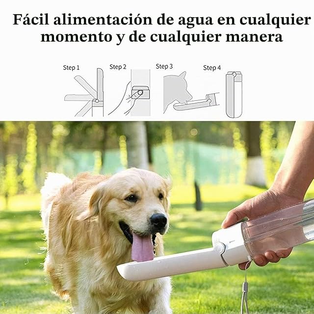Foto 5 de 8 de Botella de Agua para Perros Gato, Botellas para Mascotas Portátil Plegable