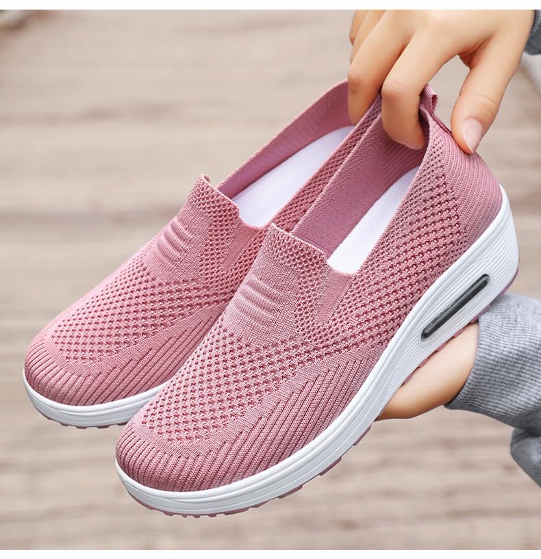 Image of carl vinson Women's Spring Thick-Soled Slip-On Shoes - Breathable, Comfortable, Height-Increasing Sneakers