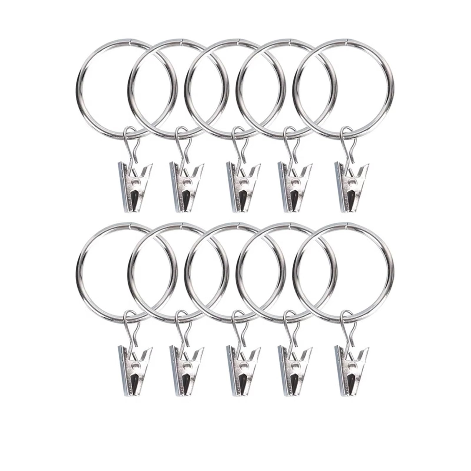 Anelli per Tende Gancio for tenda Anelli for Clip for asta Morsetti for doccia for finestra Fibbia for retrò for molletta da bucato(Silver-32cm,20PC)