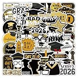 SANYUANHE 100 pegatinas de graduación en oro negro, para regalo de graduación de junio, para botellas de agua, maletas, bicicletas, coches, tabletas