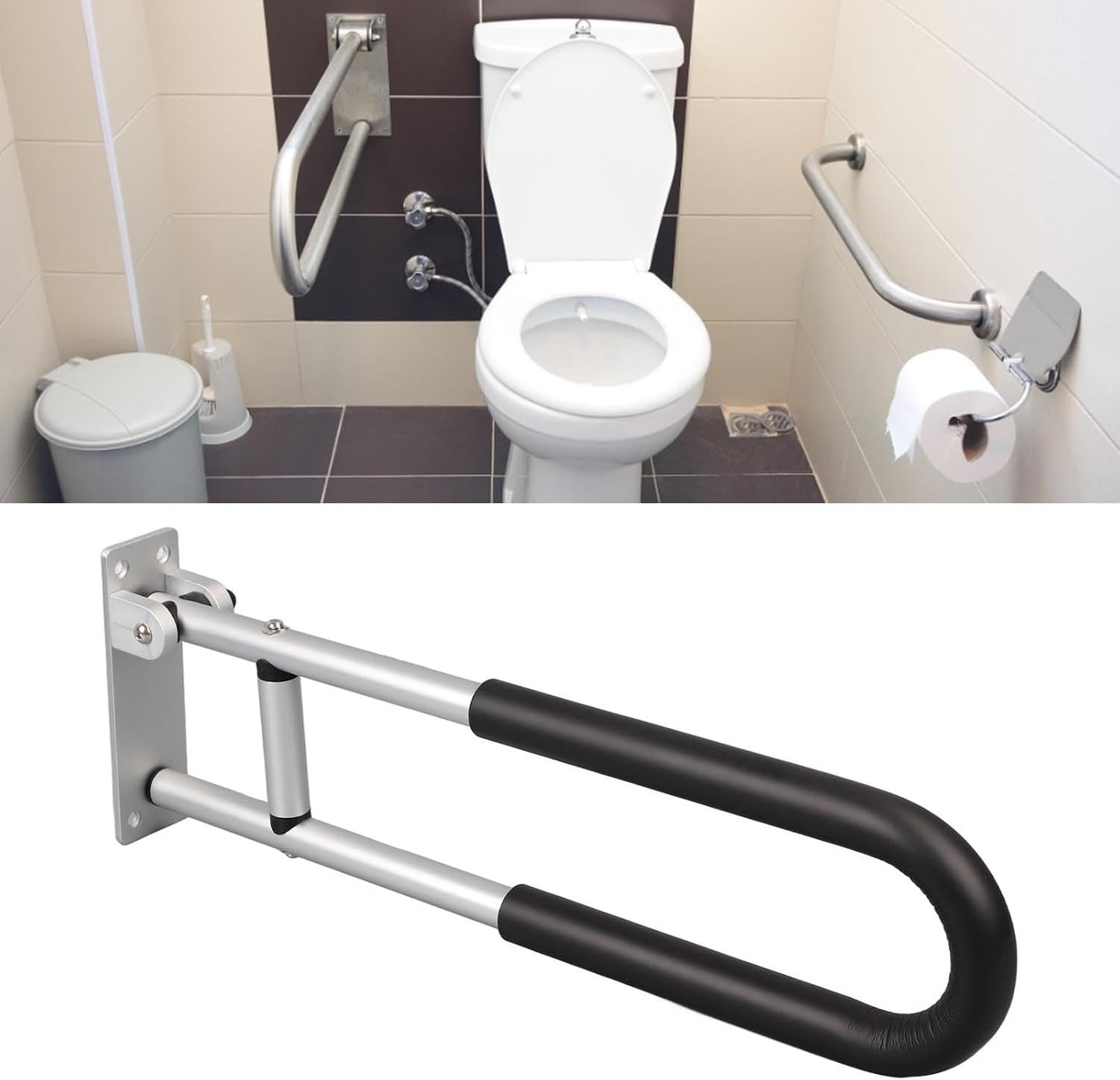 Uchwyt prysznicowy aluminiowy 60 cm składany bezpieczny uchwyt łazienkowy, YC1215B, YC1215B
