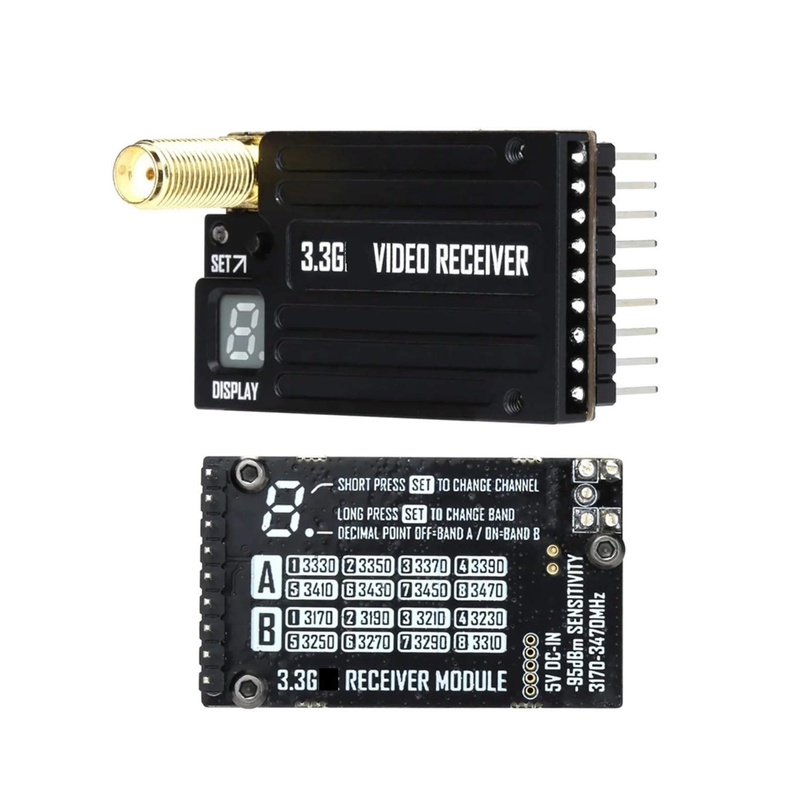 Fpv 3.3G 4W Vtx Transmisor y gafas VRX receptor de vídeo