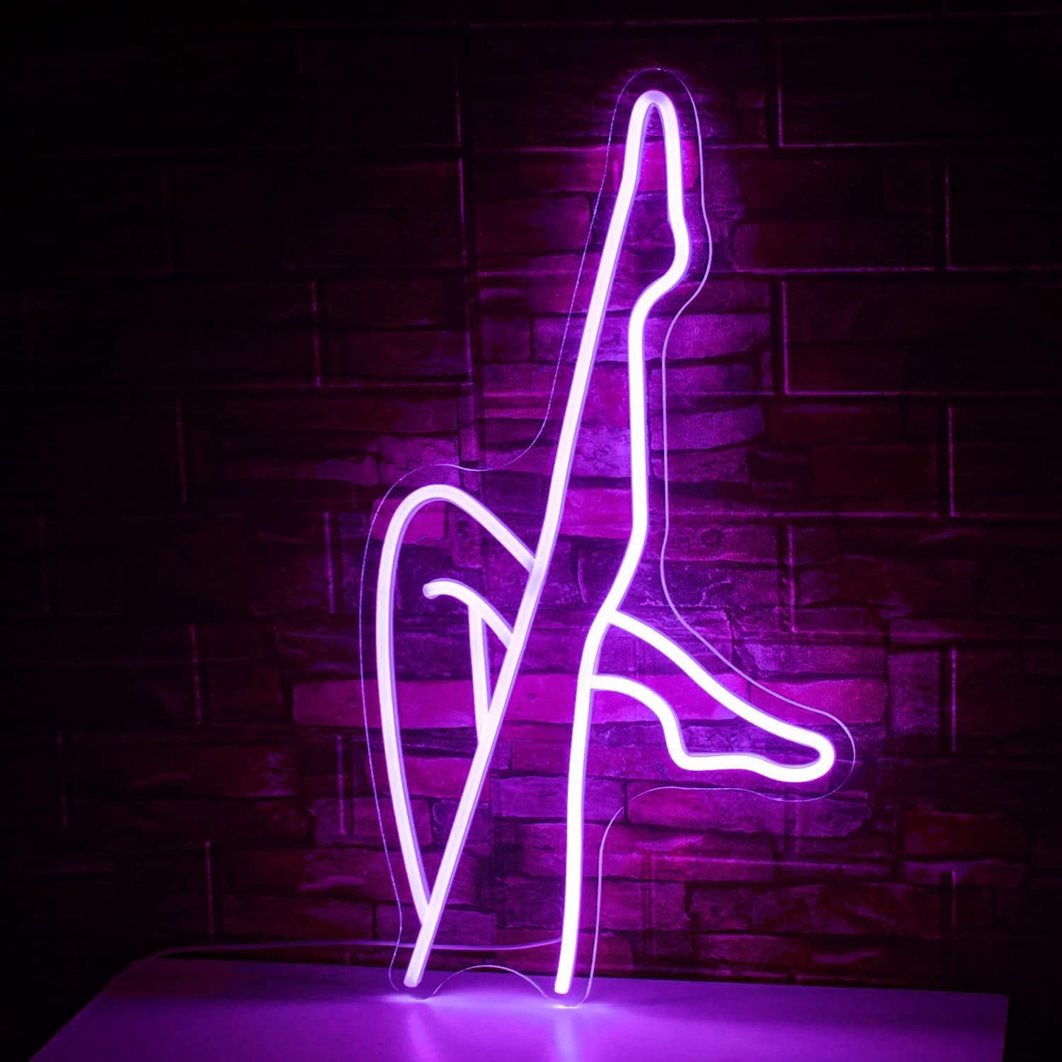 Neon Sexy Woman Sign,Sexy Leg Neon Light USB Powered Women Legs LED Sign Pink Neon Sign for Bedroom Wall Decor,Bar,Man Cave,Hotel (purple)