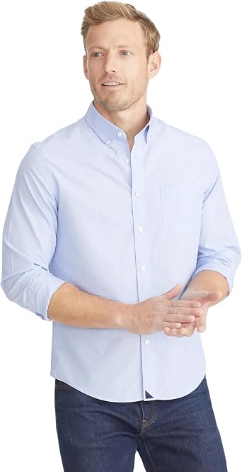 UNTUCKit Wrinkle-Free Long Sleeve Solid Color Button Down Dress Shirt for Men
