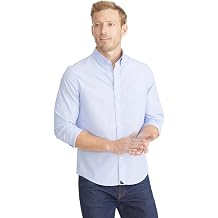 UNTUCKit Hillside - Untucked Shirt for Men, Solid Blue, 100% Cotton, Tall Slim Fit