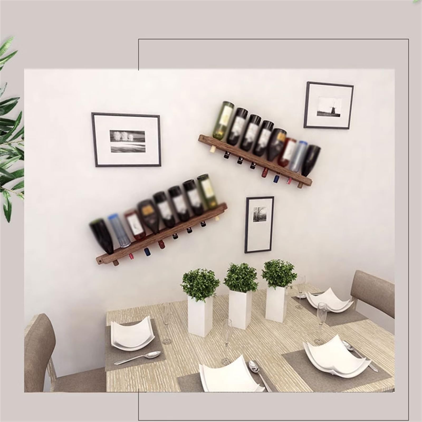 Botellero Vino Estante for vinos casero montado en la Pared Bar Vino Estante for vinos Creativo Simple Botella de Vino Cerveza de Pared Wine Rack(70 * 7 * 2CM)