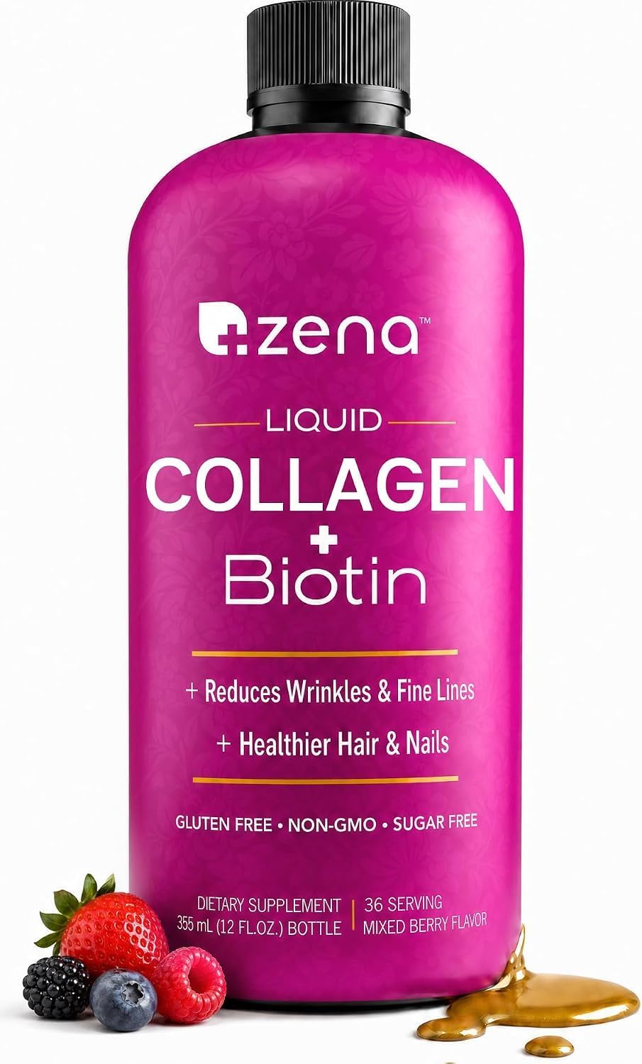 Zena Colageno Liquido Premium para Mujeres Piel Pelo Unas Saludables Biotin 2