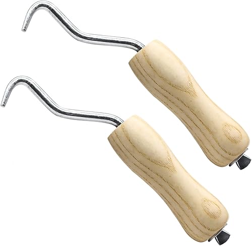 mankk 2 unids Rebar Wire Twister Tie Twister Tool Concrete Metal Wire Twisting Fence Tool Pull Tie Wire Twister Mango de agarre de madera