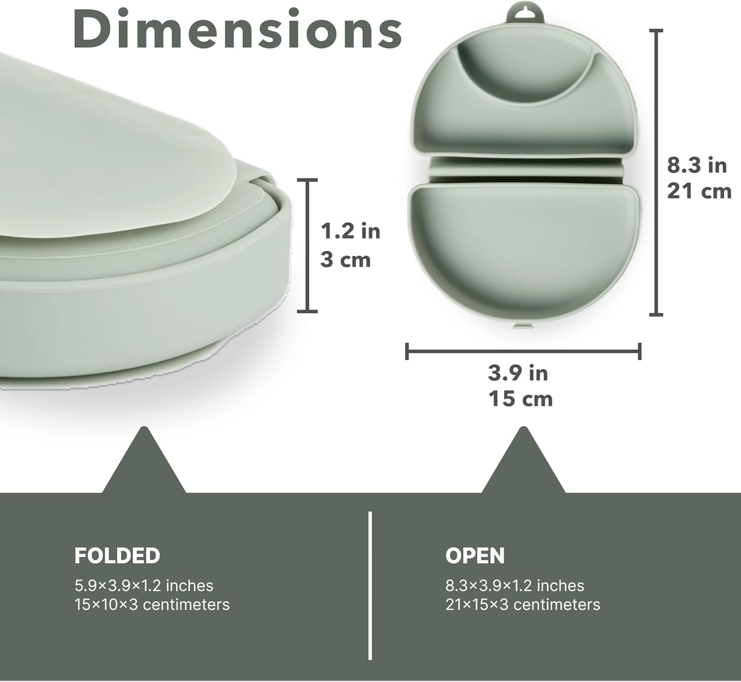 Miniware Fold & Scoop Baby Feeding Set - Silicone Travel Baby Plate With Suction & Baby Spoon - Compact, Portable, Dishwasher-Safe, Suction Base for Mess-Free Eating (Aquamarine and Aqua)