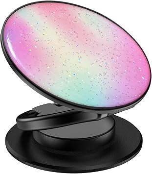 Phone Grip, Phone Ring Holder Finger Kickstand, 360Rotation & Adjustable Metal Cell Phone Rings Gripper Stand Work with Magnetic Car Mount for iPhone Samsung & Other Phones - Rainbow