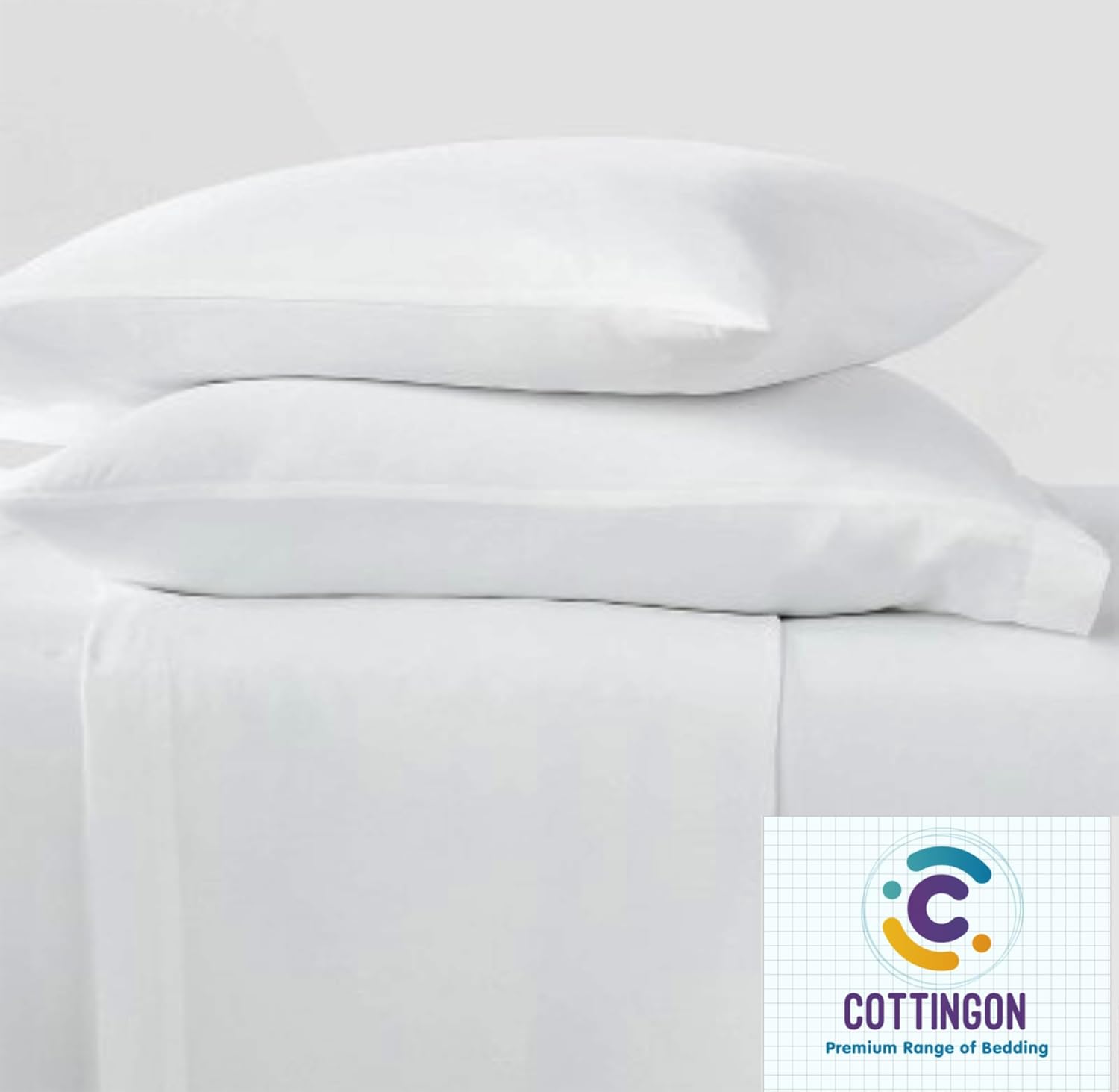 Cottingon 4 Pcs Extra Deep Pocket King Sheets, Microfiber Cooling Sheets fits 18-24 Inches Deep Mattress, 78" x 80", White