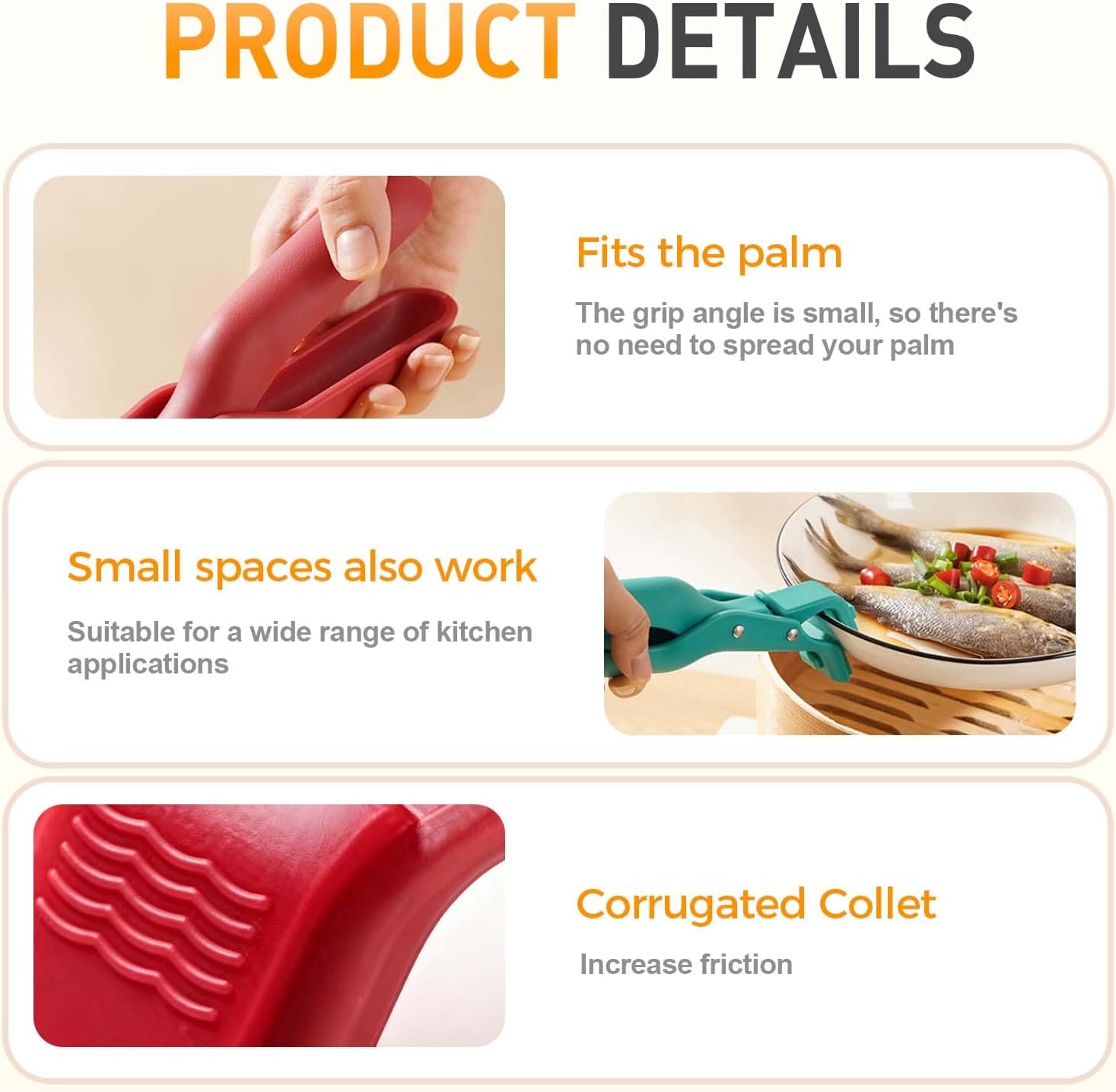 3 Pcs Hot Plate Grippers,Multi-Function Anti-Scald Bowl Clip, Anti-Scald Bowl Dish Grippers for Kitchen (4pcs)