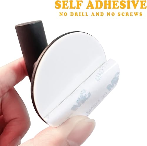 Miniatura 3 de Ganchos de pared adhesivos negros mate, paquete de 2 unidades, ganchos adhesivos resistentes para toallas de baño, puerta de cocina, gancho para