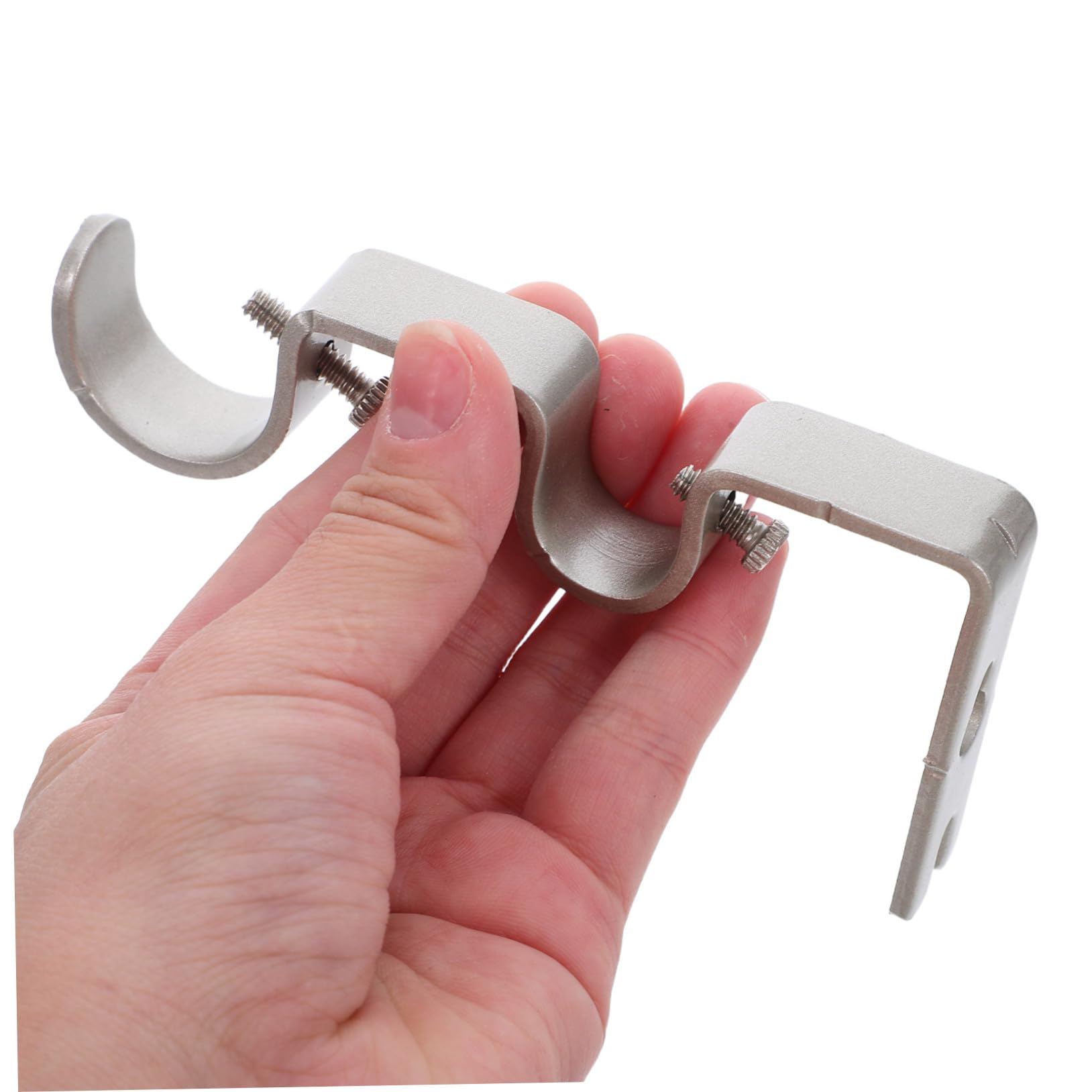 Support de Tringle à Rideaux Argenté en Fer, Lot de 6
