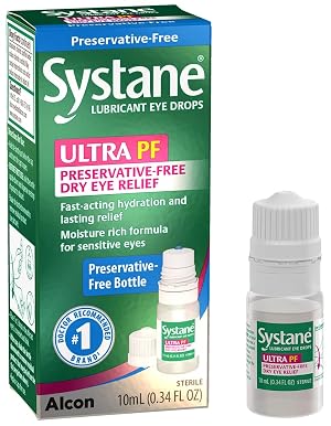 Systane Ultra Lubricant Eye Drops Twin Pack Preservative-Free Eye Drops 10ml Bundle for Dry Eye Symptom Relief