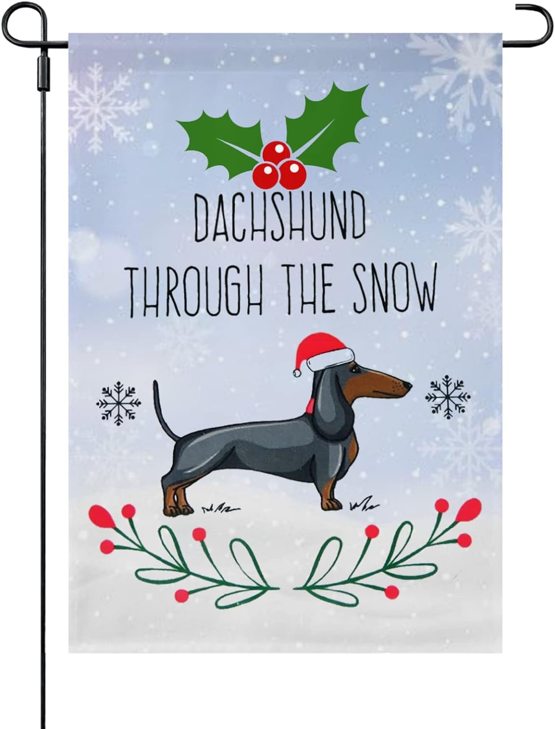 HSIAHOU Dachshund Through Snow Garden Flag, Cute Outdoor