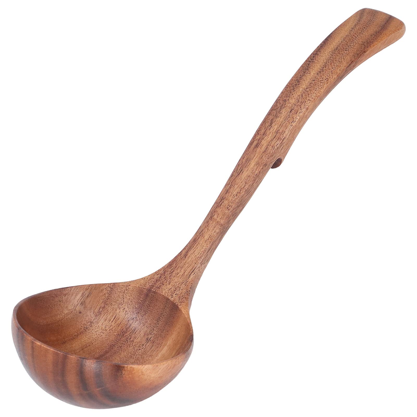 Mestolo di Legno,Manico Lungo Mestolo di Zuppa di Legno Cucchiaio da Portata Stoviglie Cucchiaio da Mestolo da per Mescolare la Zuppa Degustazione Capovolgere (grande cucchiaio a uncino)