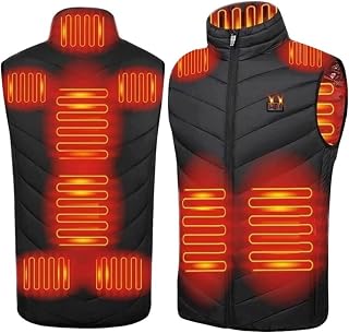 Heated Gilet for Women Winter Warming Heating Vests with Heating Collar USB Electric Heated Hunting Vest Heated Jackets Heated Gilets with 3 Mode 11 Heating Zones-No Battery,Black-Medium