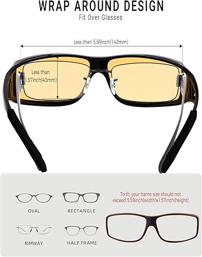 Miniatura 2 de Gafas de conducción nocturna para hombres y mujeres, ajuste sobre lentes de sol, antirreflejos, polarizadas, HD, visión nocturna