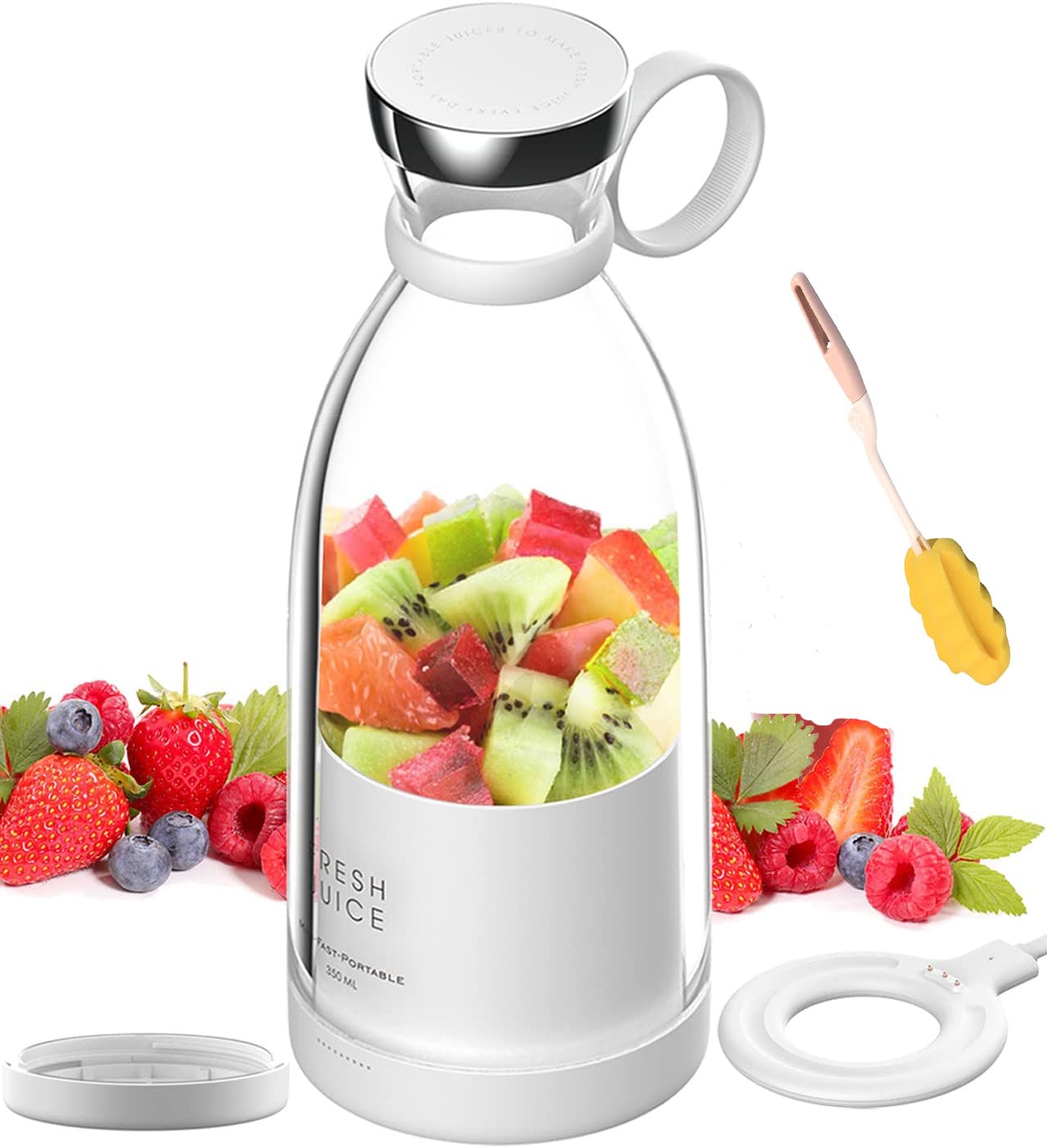 Portable Blender USB Rechargeable 380ml Personal Size Blender for Juice Shakes and Smoothies Mini Blender Travel Bottle Si...